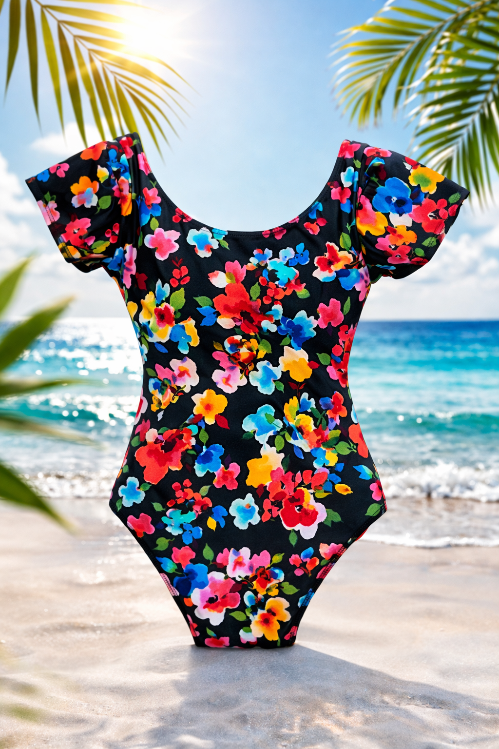 Traje de baño básico con mangas moldeador  powernet colección CUERPAWER S/M